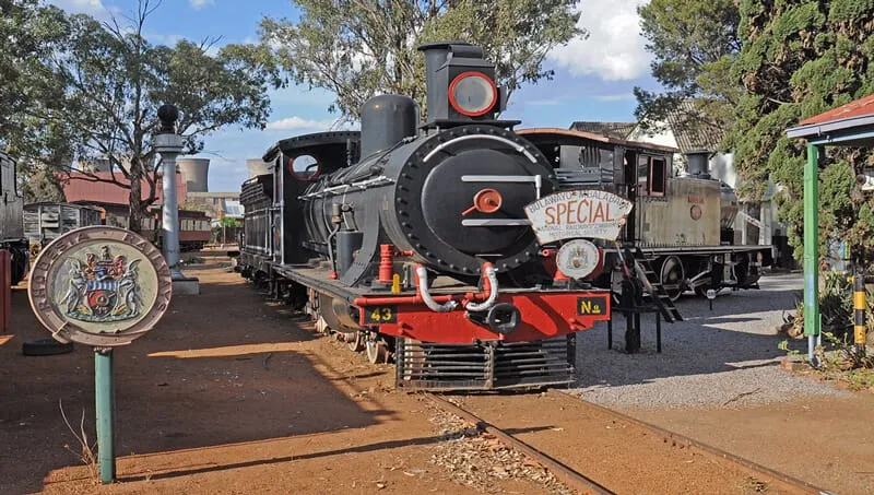 A steam locomotive at the Bulawayo Railway Museum
