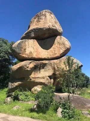 Granite boulders balanced on top of one another